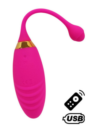 SUNDAY, Un Œuf vibrant USB avec télécommande, dans un silicone médical doux et rainuré - B21PNK